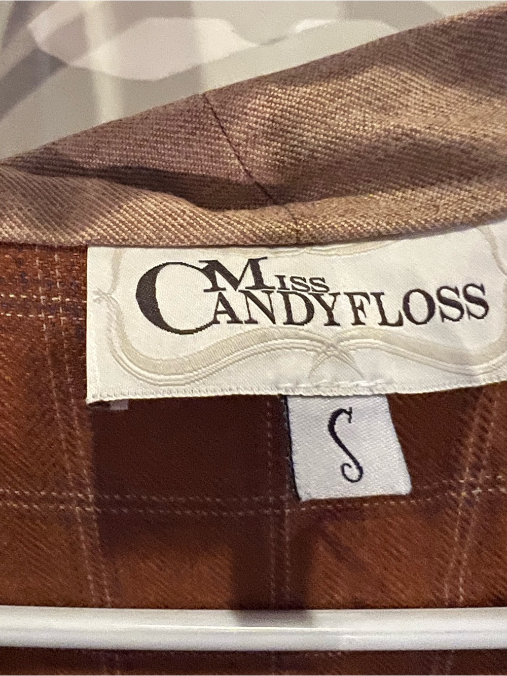 Miss Candyfloss Women's Brown Plaid Dress